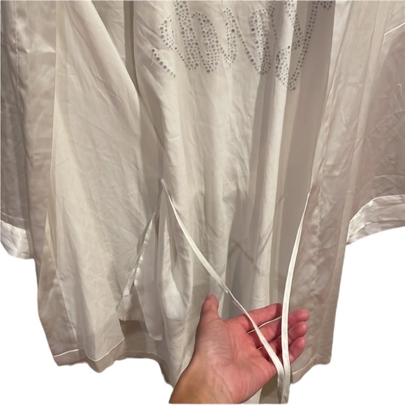 Victoria's Secret "Something Blue" Rhinestone BRIDE White Robe with‎ Tie O/S - Picture 7 of 10
